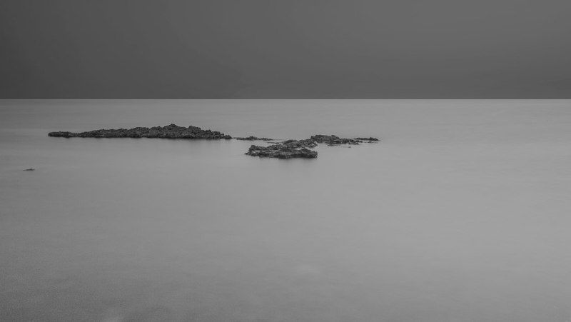seascape, long_exposure, bw, minimalism, black and white White Water фото превью