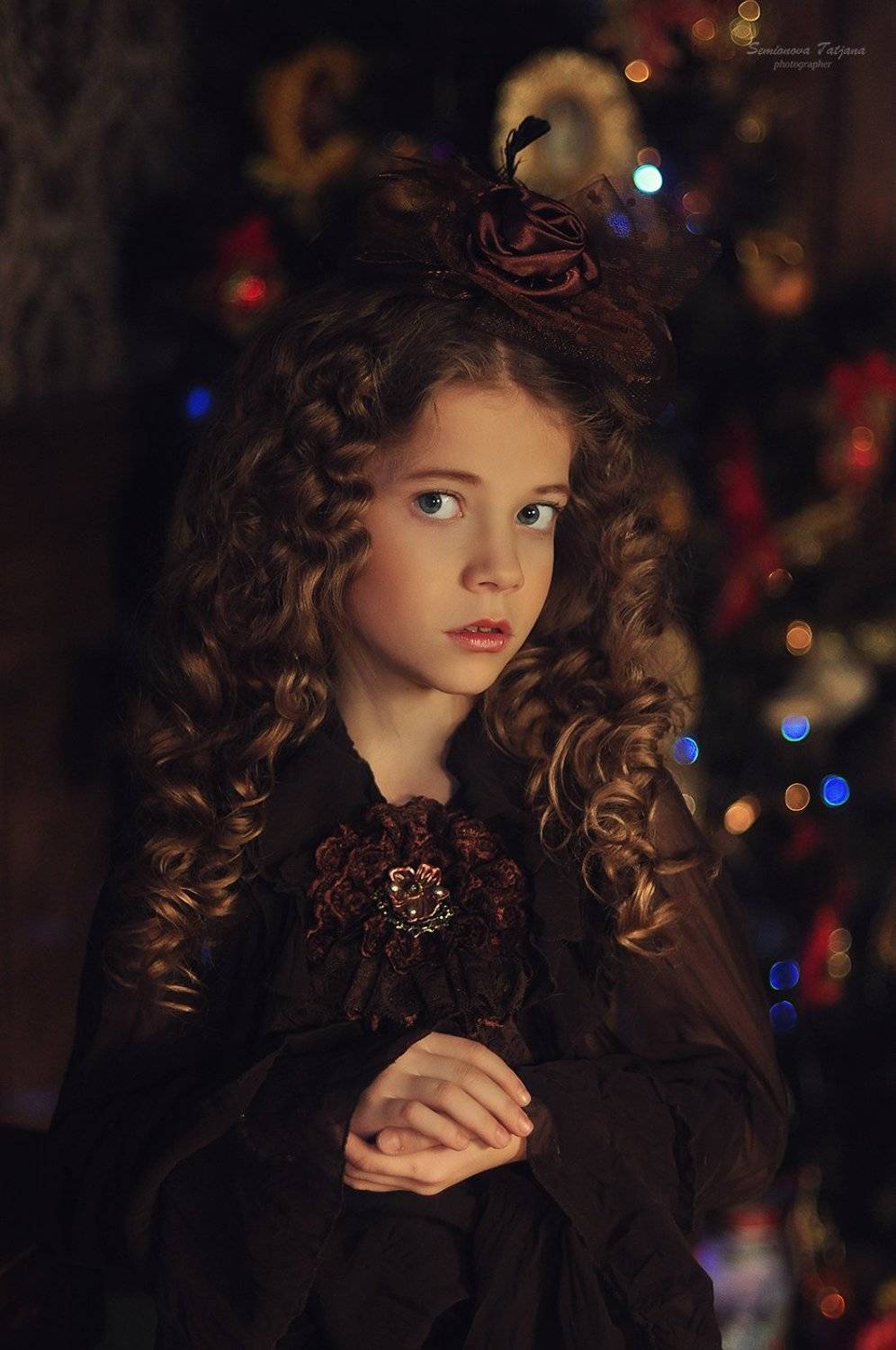 ретро, новый год, коричневый, елка, рождество, девочка, красавица, модель , Семенова Татьяна