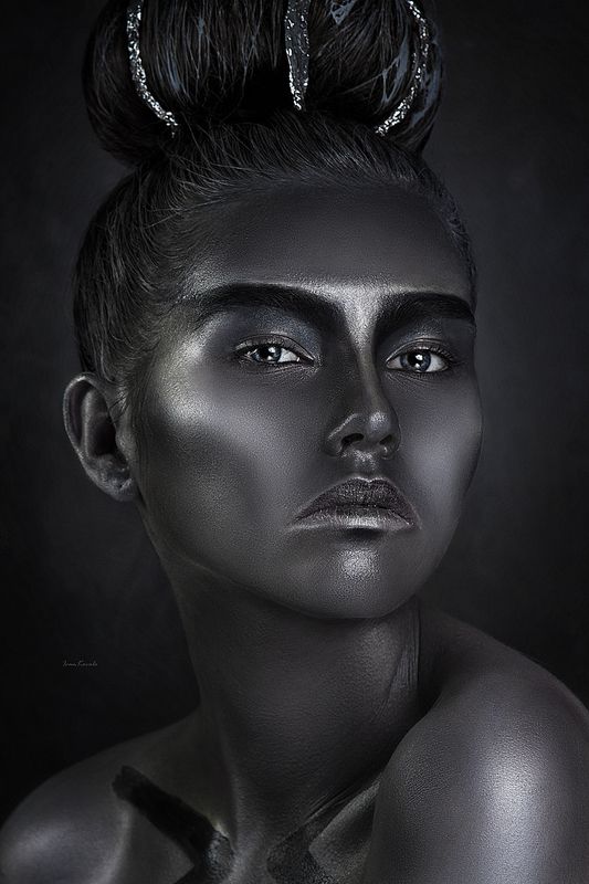 люди, человек, девушка, лицо, портрет, глаза, взгляд, арт, фейсарт, бодиарт, креатив, краска, сталь, стержень, фундамент, основа, студия, фотокузница, ivankovale Сталь фото превью