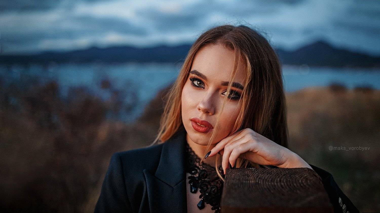 девушка,море,волны,волна,портрет,закат,море,обрыв,вечер,стихия,35mm,girl,woman, Максим Воробьёв