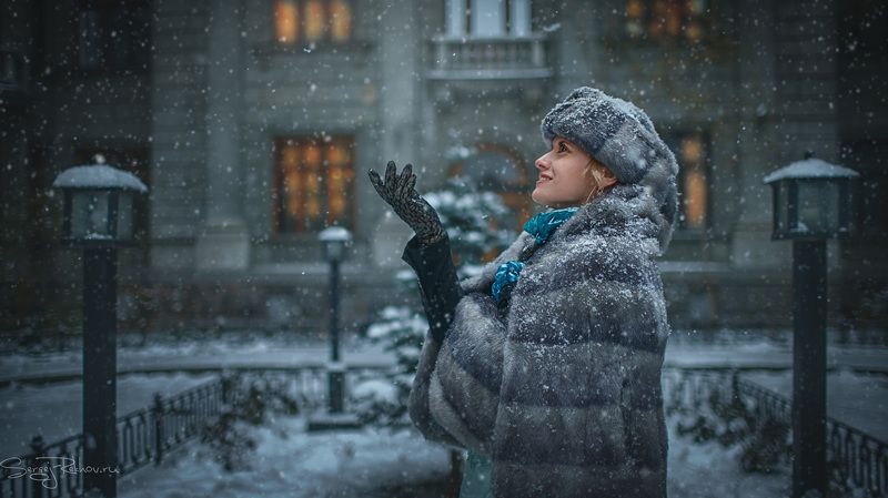 зима, метель, питер, санкт-петербург, снег, снегопад, рехов, сергейрехов Петербурженка фото превью