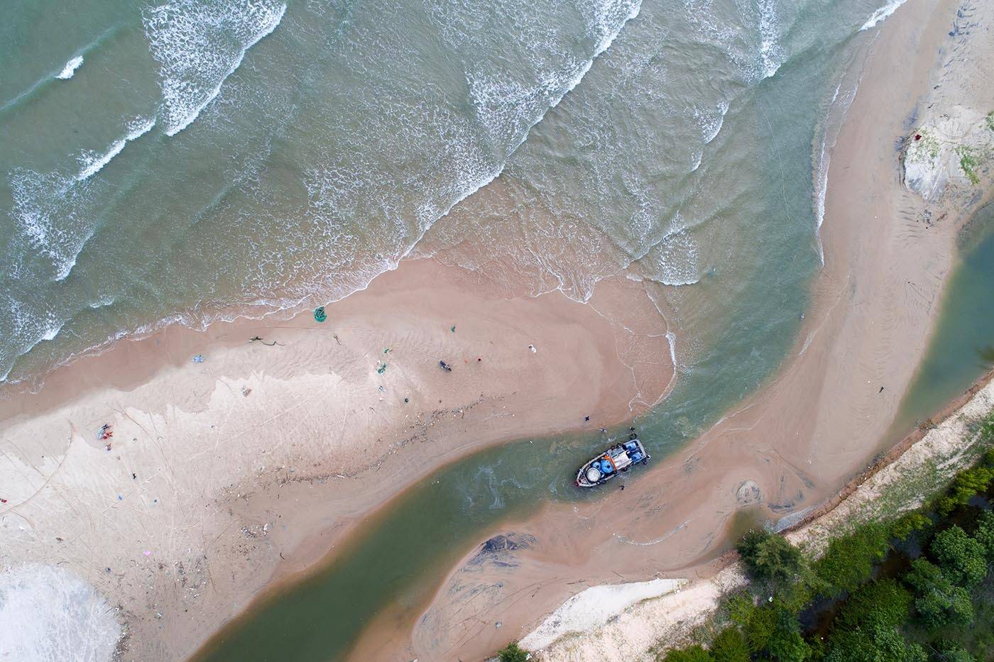 Вьетнам, море, река, корабль, рыбаки, аэро, дрон, aerial, Борис Резванцев