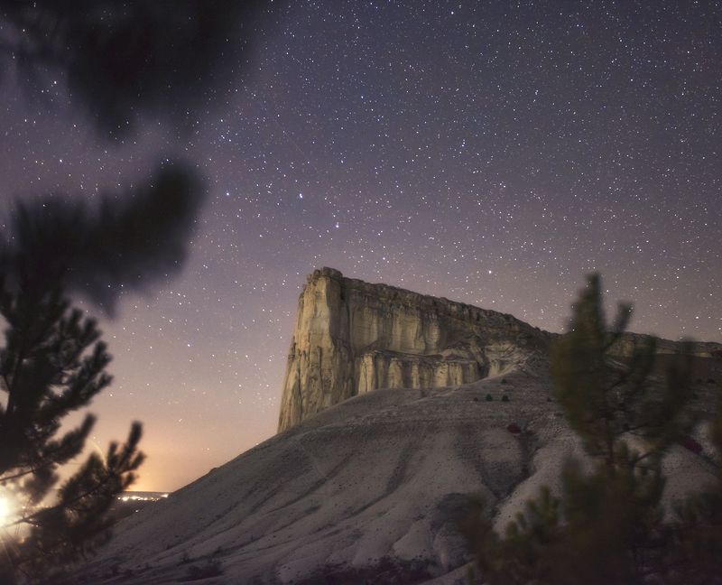 stars, sunset, mountain White Rock фото превью