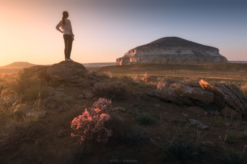 шеркала, устюрт, мангыстау, казахстан, Скучный закат фото превью