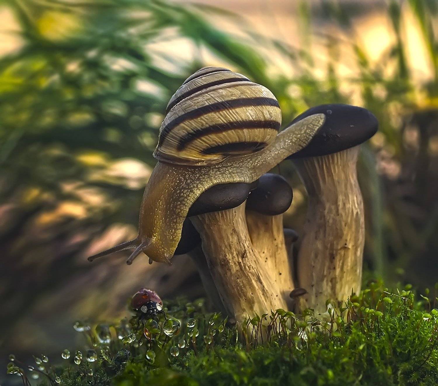 божья коровка,улитка,грибы,осень, Гарик Соколов