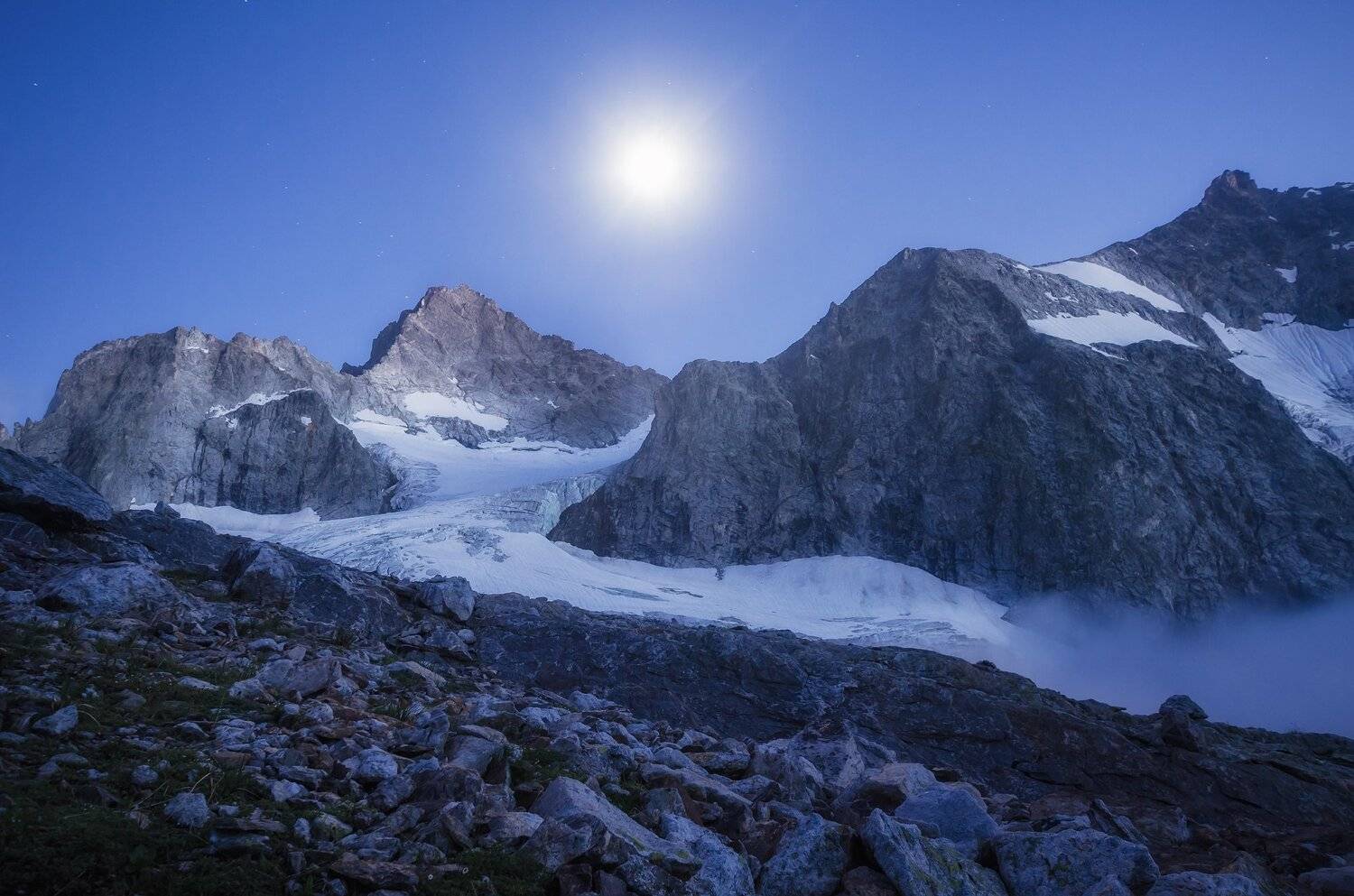 луна, горы, свет, ледник, поход, снег, скалы, nikon, Сергей Лукашенко