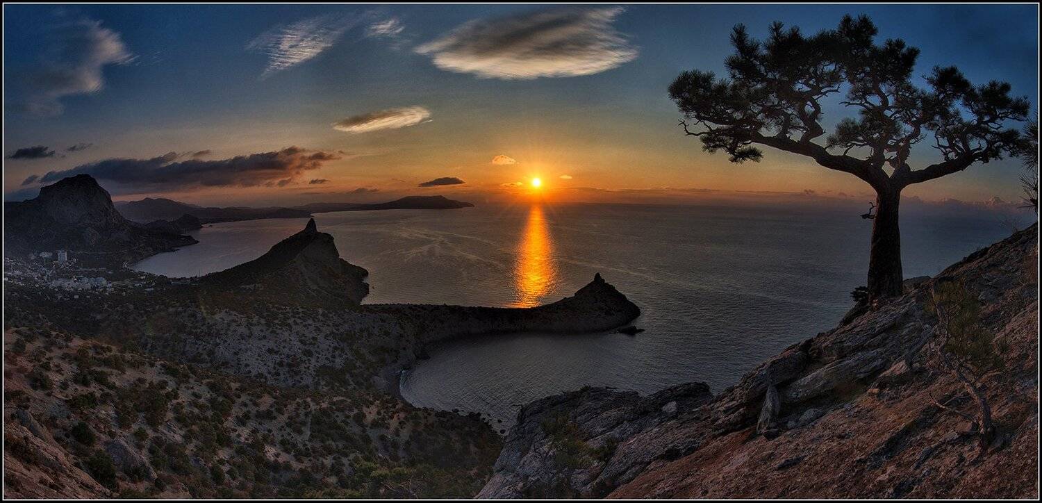 крым, новый свет, утро, солнце, море, панорама, АНАТОЛИЙ ДОВЫДЕНКО