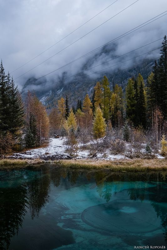 алтай, сибирь, россия, озеро, снег, осень, горы, природа, пейзаж, утро, altai, siberia, russia, lake, snow, autumn, mountains, nature, landscape, morning Озеро Гейзерное 1 фото превью