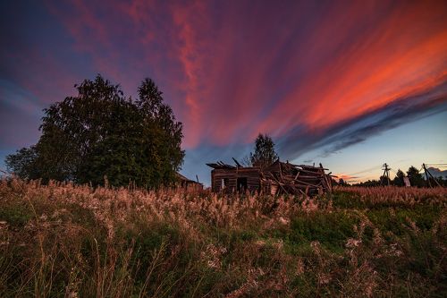 Вечер в деревне. Кема.