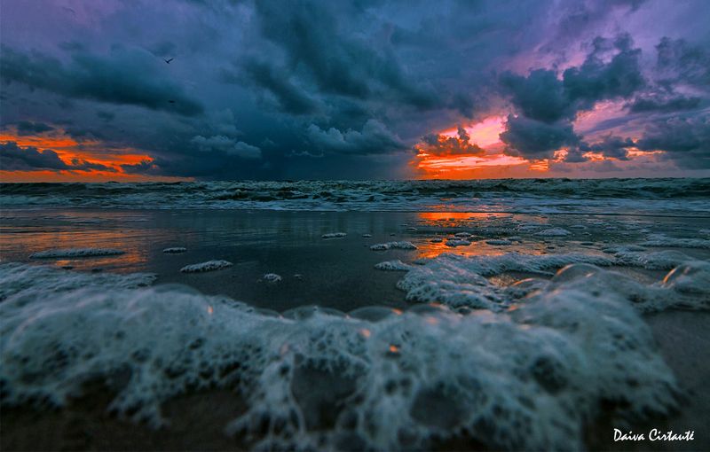 sky,clouds,sea,seascape Evening colors фото превью