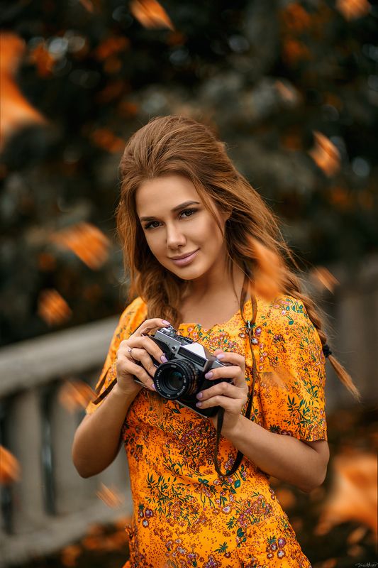 portrait, model, autumn, art, eyes, beauty, colors, natural, light, 85mm, beautiful, pretty, face, istanbul, nikon Ksenia фото превью