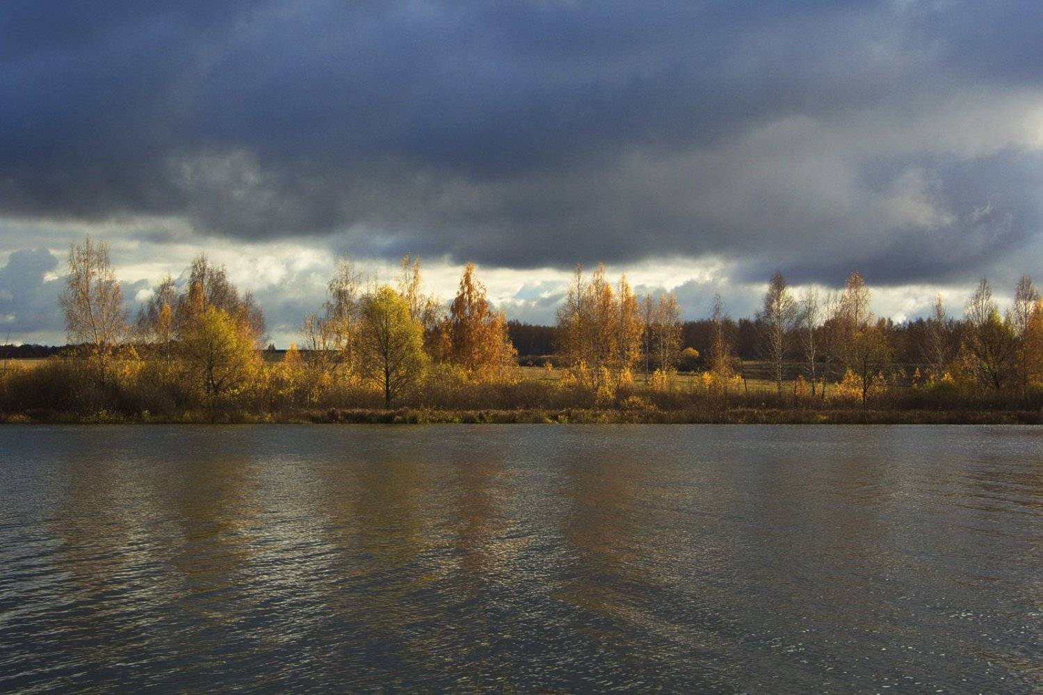 Пейзаж,золотая осень река, Каранов Николай