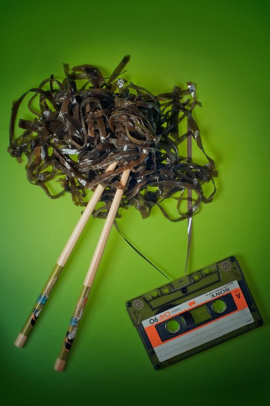 морская капуста, кассета, вид сверху, китайские палочки, аллегория, еда, Пожуём? =) фото превью