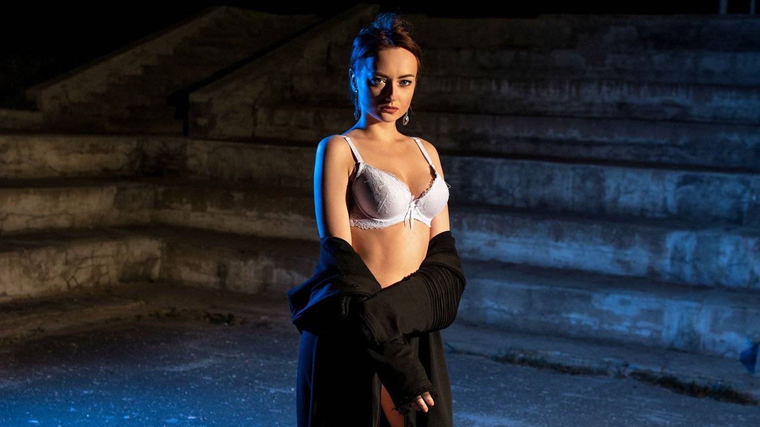 girl, model, neon, strobe, Александр