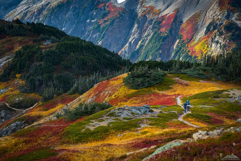 горы, небо, краски, оранжевый, красный, красиво Великие краски гор фото превью