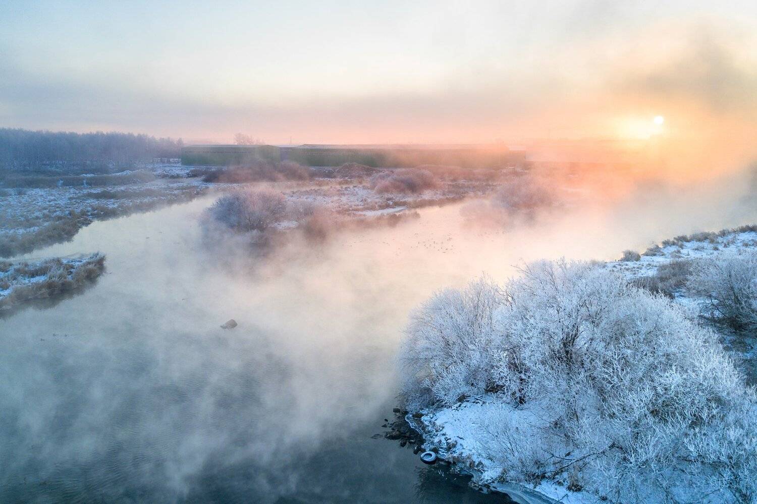 екатеринбург, урал, квадрокоптер, дрон, исеть, река, зима, осень, иней, туман, Василий Яковлев