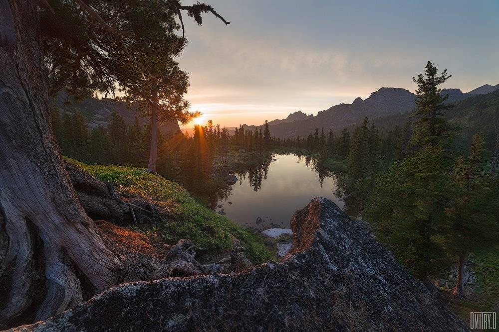 ергаки, пейзаж, горы, озеро, панорама, закат, россия,, Дмитрий Доронин