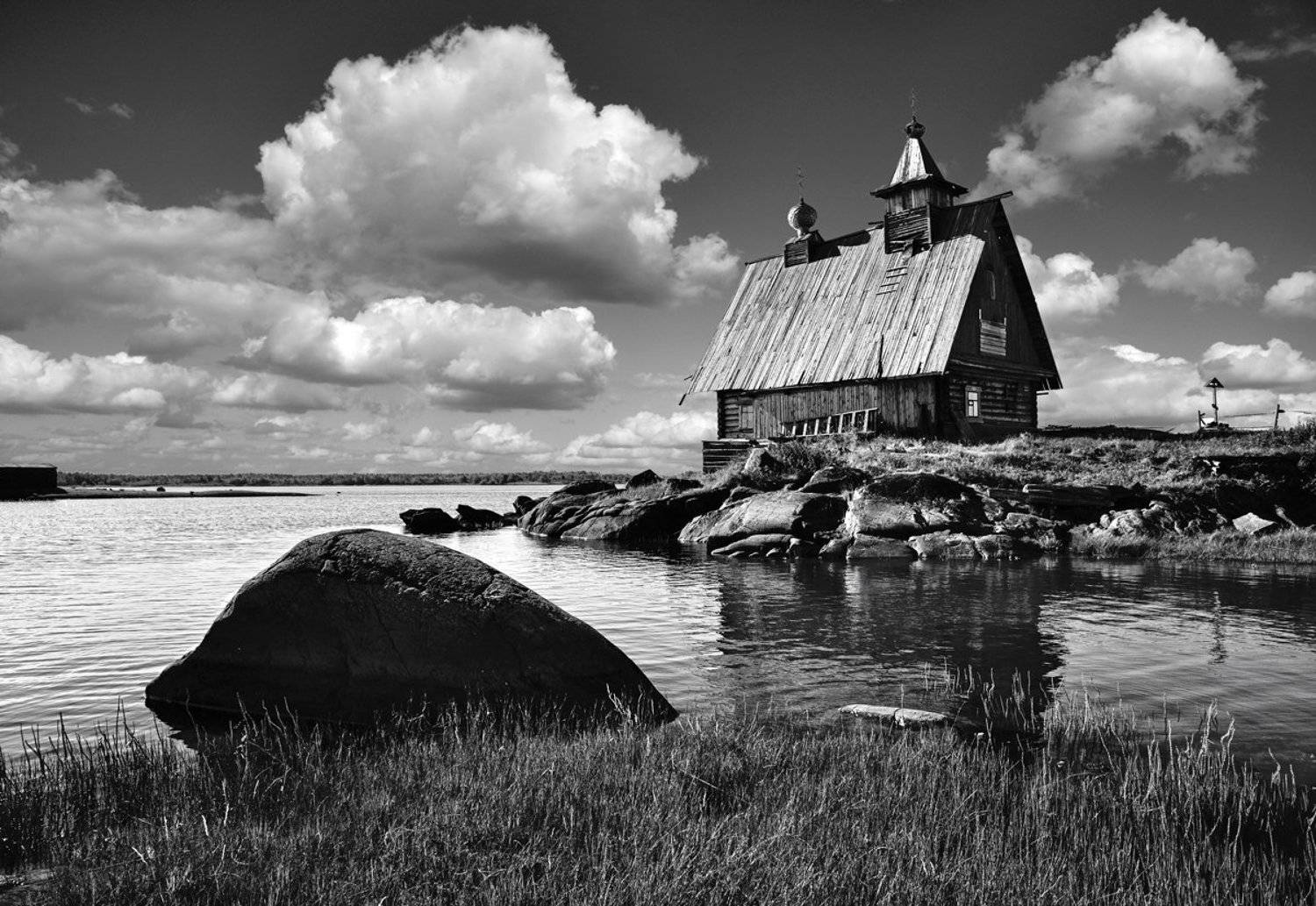 карелия, кемь, рабочий, остров, ч/б, Лопухов Сергей