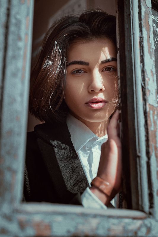 portrait, color, photo, blue, model, girl, eyes ** фото превью