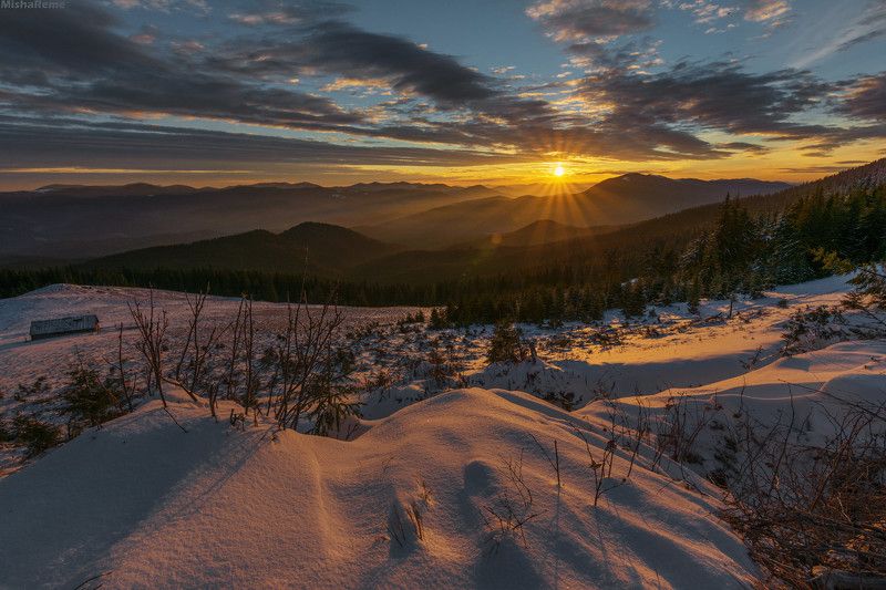 Winters sunrise фото превью