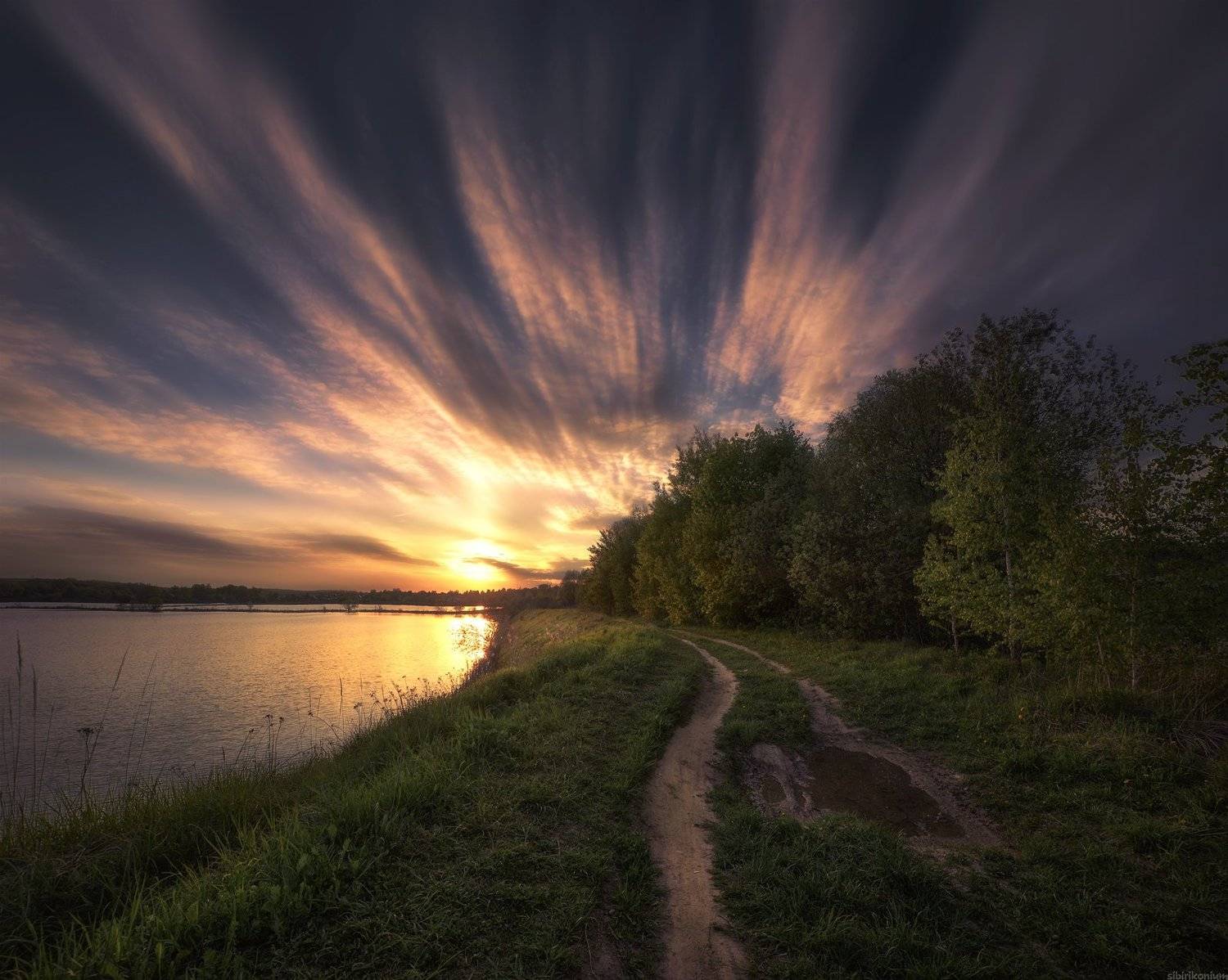 закат вечер пейзаж красиво вода берег россия, Морозов Юрий