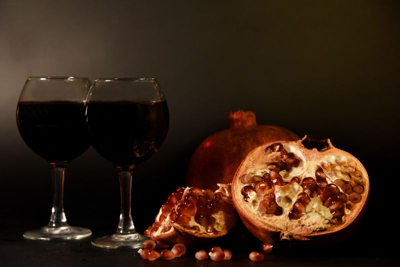 гранат, вино, красное вино, осень Гранат и вино фото превью