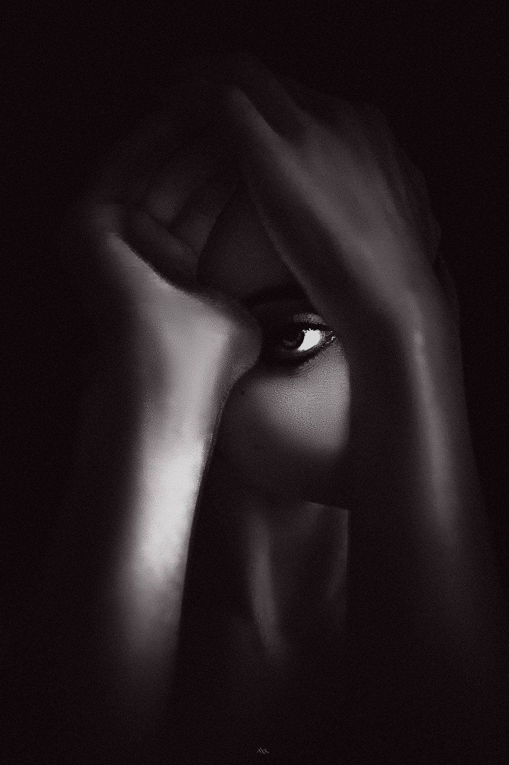 woman, portrait, black and white, art, Руслан Болгов (Axe)