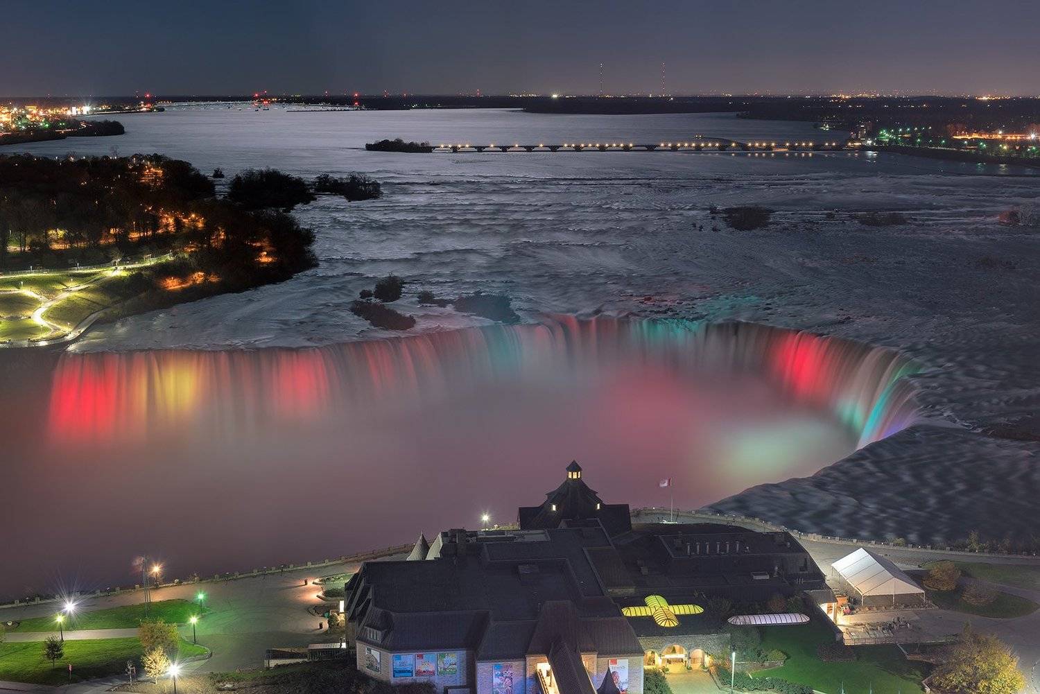 niagara, falls, night, canada, american, waterfall, ontario, nature, water, landscape, new, river, york, scenic, colorful, mist, light, travel, usa, Дмитрий Виноградов
