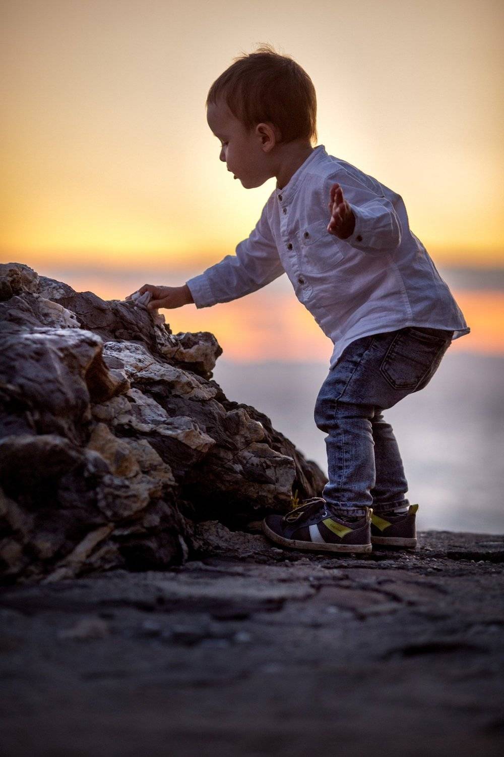 kids, мальчик, дети, море, камни, закат, Новицкая Татьяна