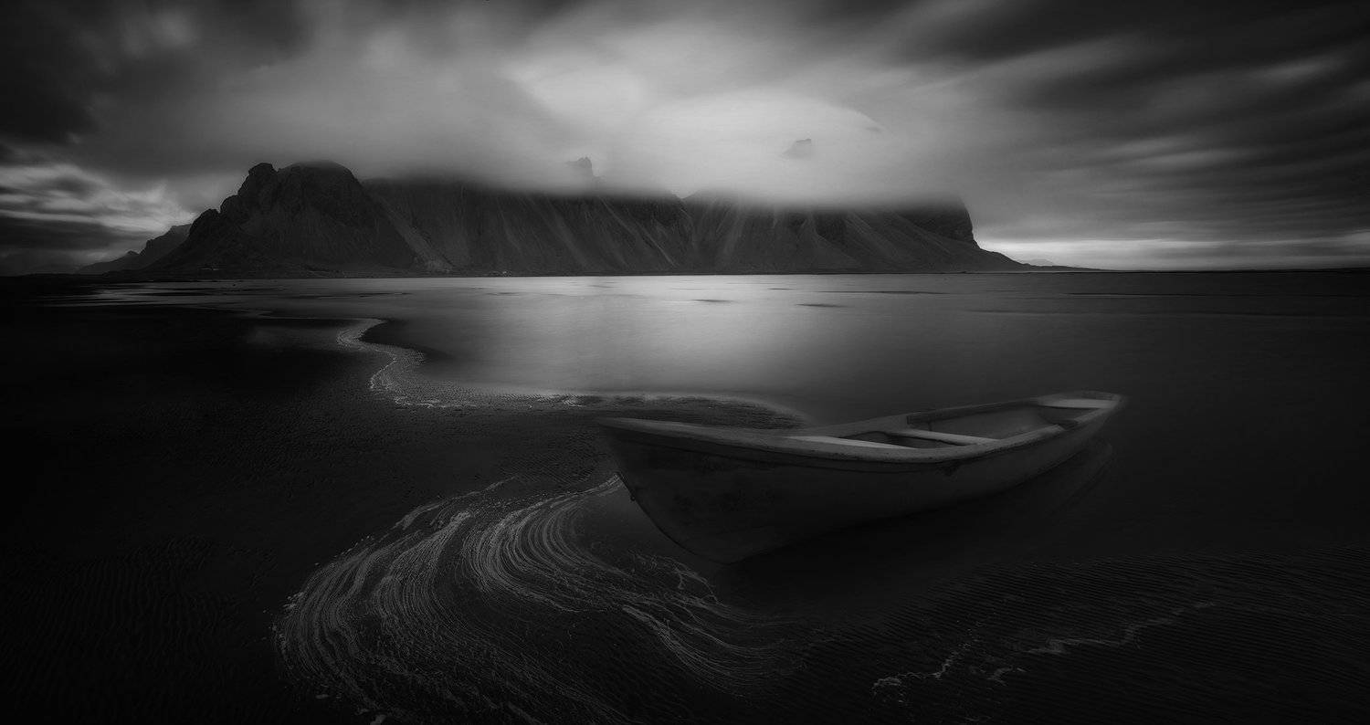 landscape, iceland, mountain, nature,black&white, Genadi Dochev