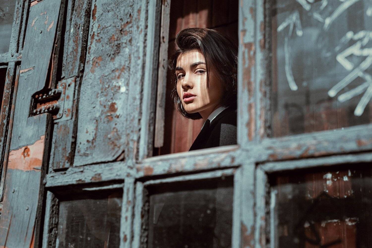 portrait, color, photo, blue, model, girl, eyes, Павел Соколов