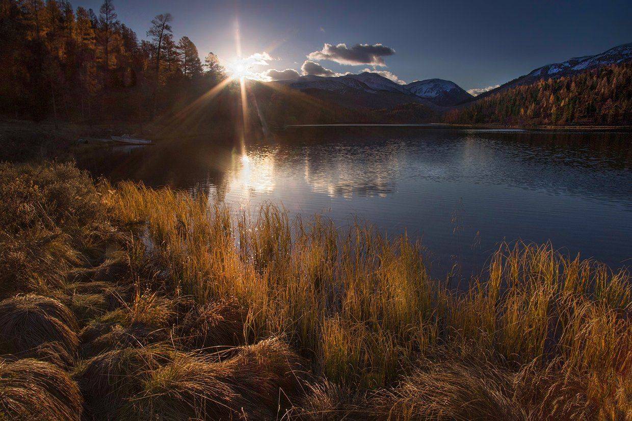 алтай, утро, рассвет, озеро, кок-кёль, вода, осень, свет, лучи, валерий_чичкин, Валерий Чичкин