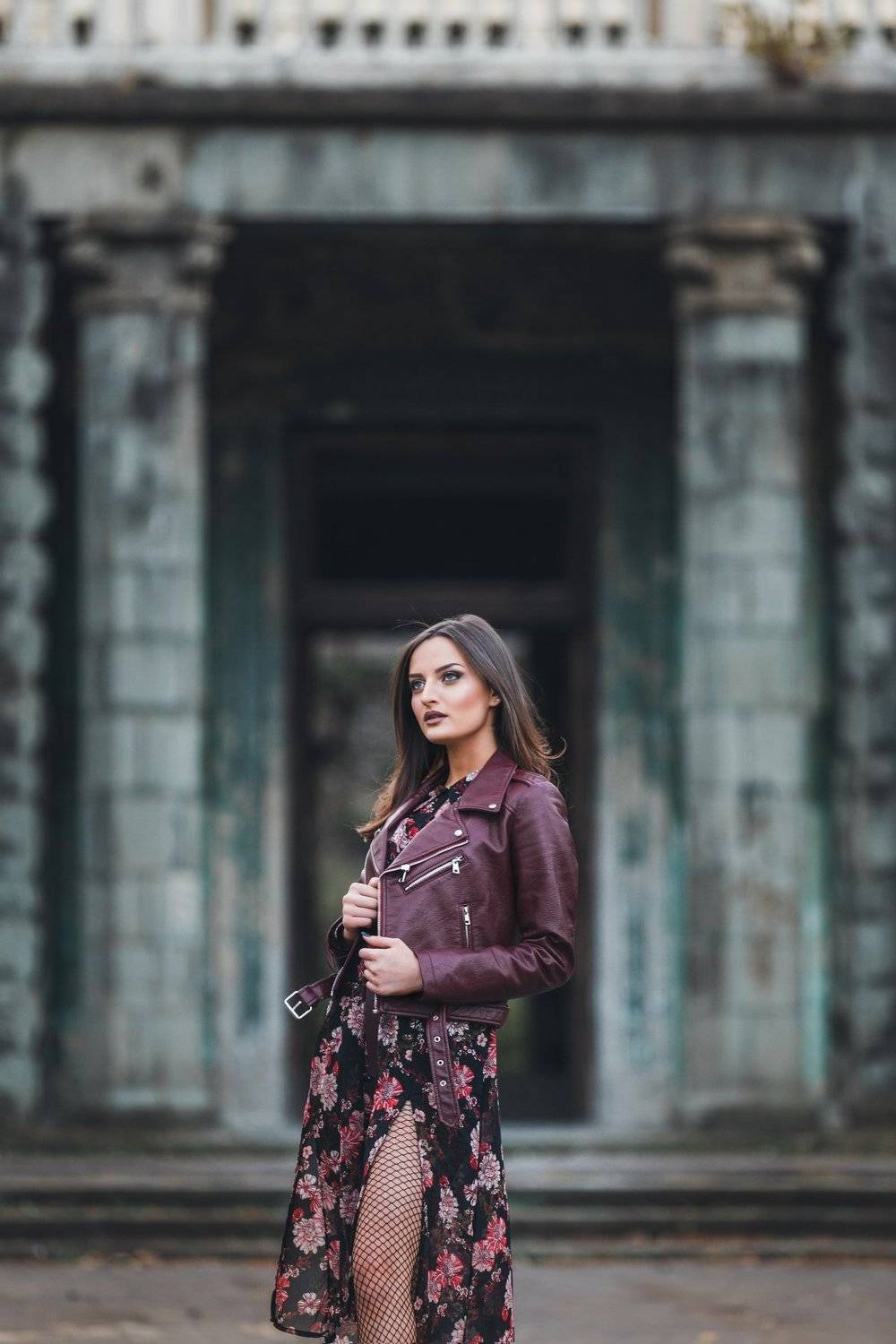 red, portrait, girl, street, background, beautiful, fashion, woman, lady, elegant, person, style, model, young, one, pose, casual, joy, attractive., Mindia Charkseliani