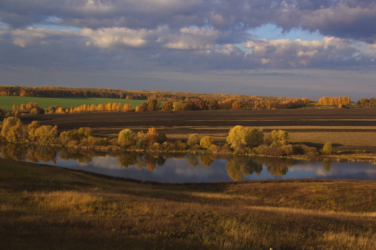 Пейзаж,золотая осень река, Каранов Николай