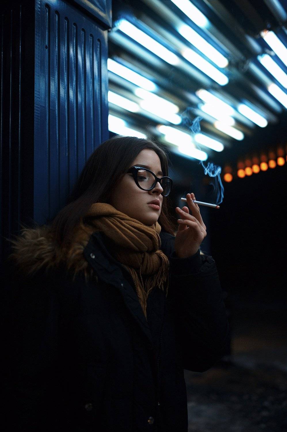 сигарета, очки, ночь, бар, клуб, sigma, art, девушка, Роман Золотой
