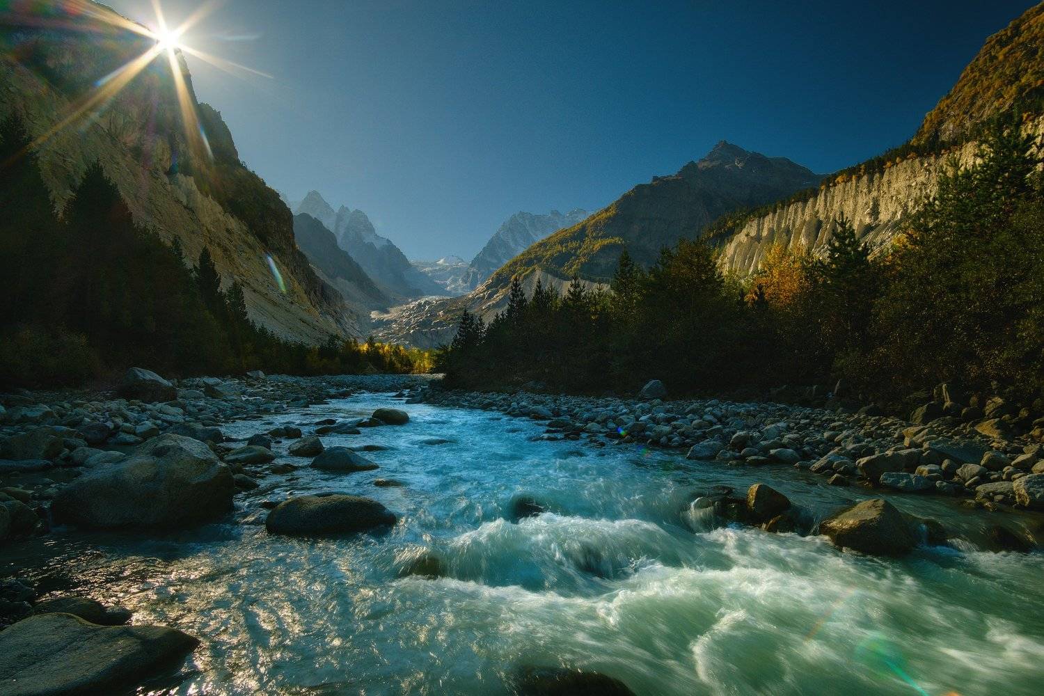 россия, кавказ, северная осетия, дигория, пейзаж, природа, ущелье, горы, хребет, рассвет, ледник, река, Оборотов Алексей