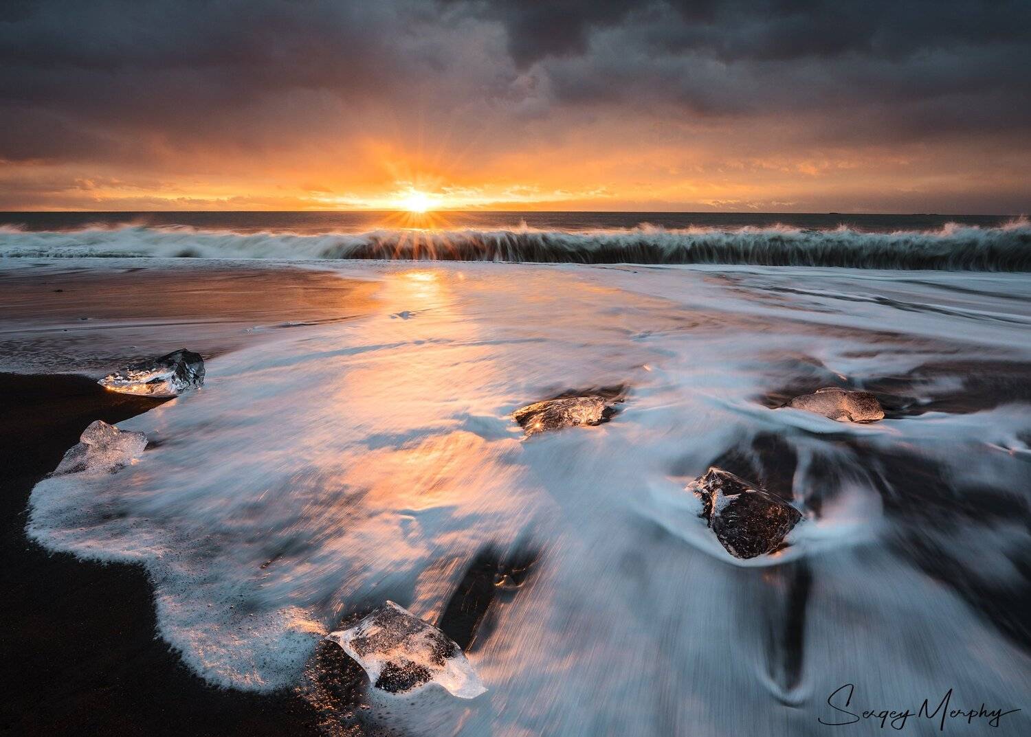 black, beach, iceland, jokulsarlon, Sergey Merphy