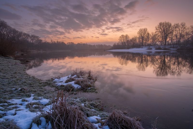 рассвет,утро,река,мороз,иней,природа,пейзаж,вода,десна Рассвет на Десне фото превью