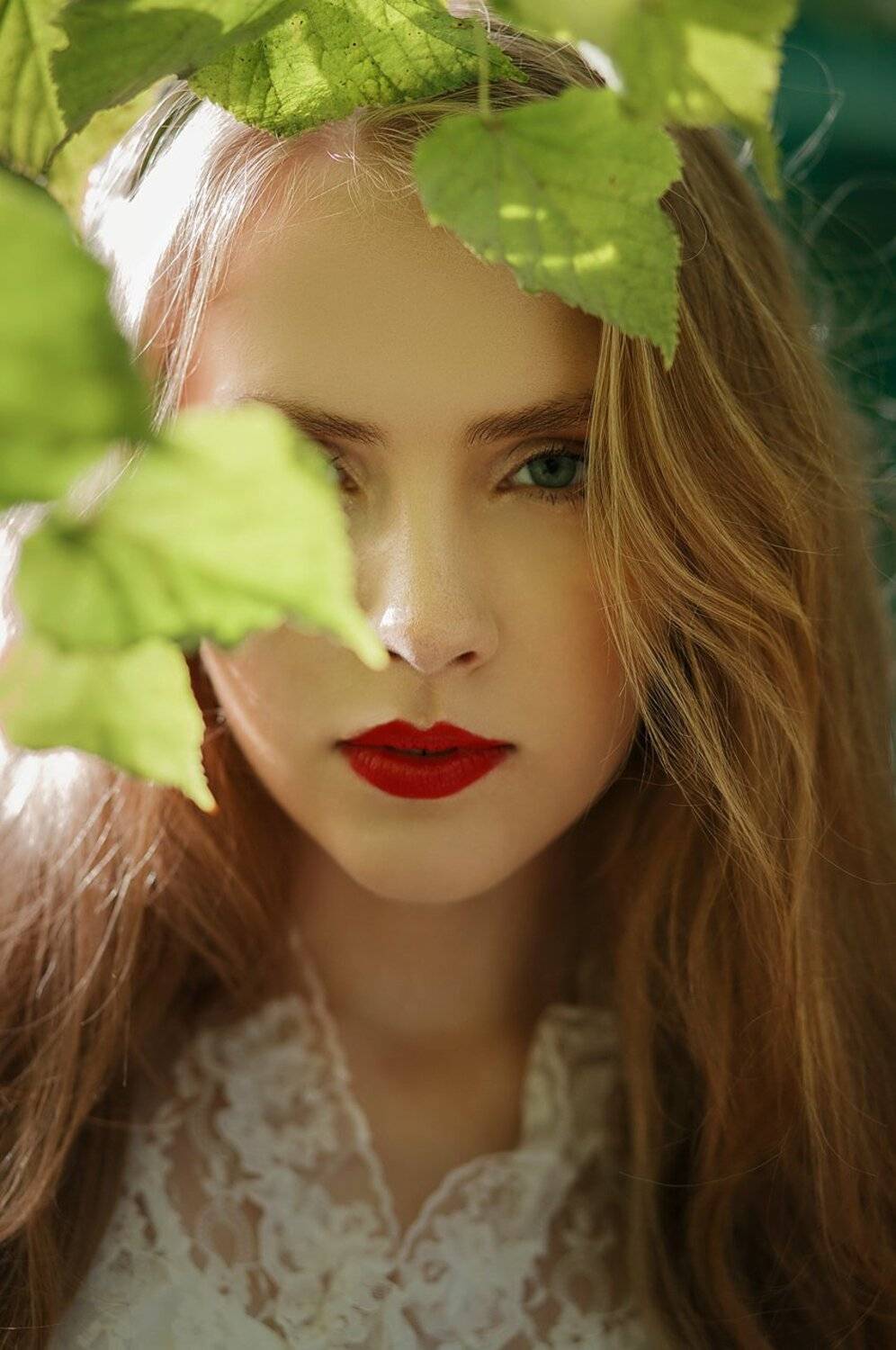 портрет, девушка, листья, Marie Dashkova