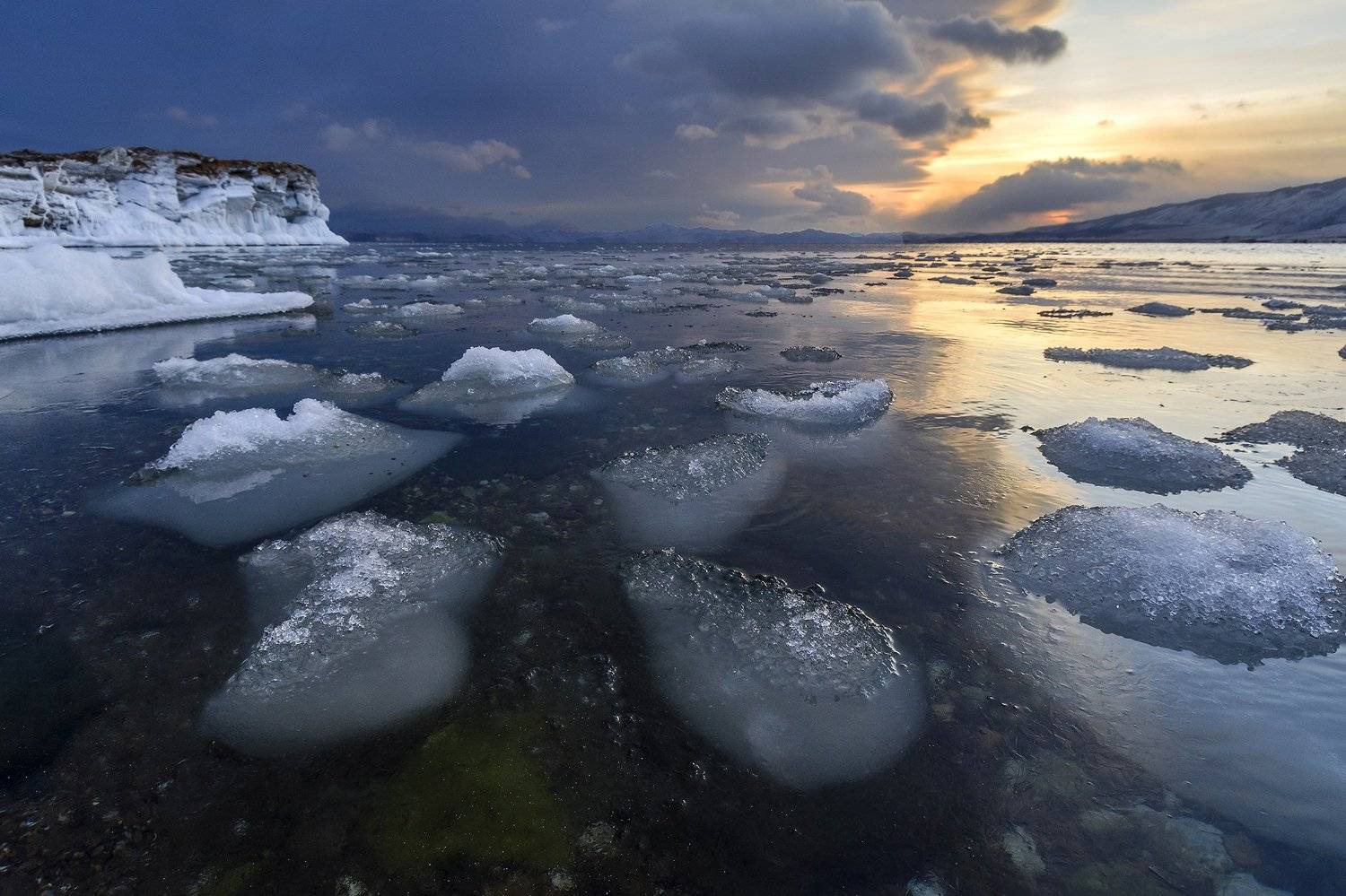 байкал, лед, закат, снег, вода, природа, Елена Вторушина