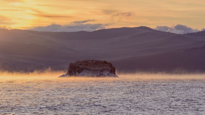байкал, лед, рассвет, снег, вода, природа Сказочный рассвет фото превью