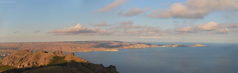 мыс, хамелеон, крым, страна, коктебель, панорама, мыс хамелеон Кусочек Крыма фото превью