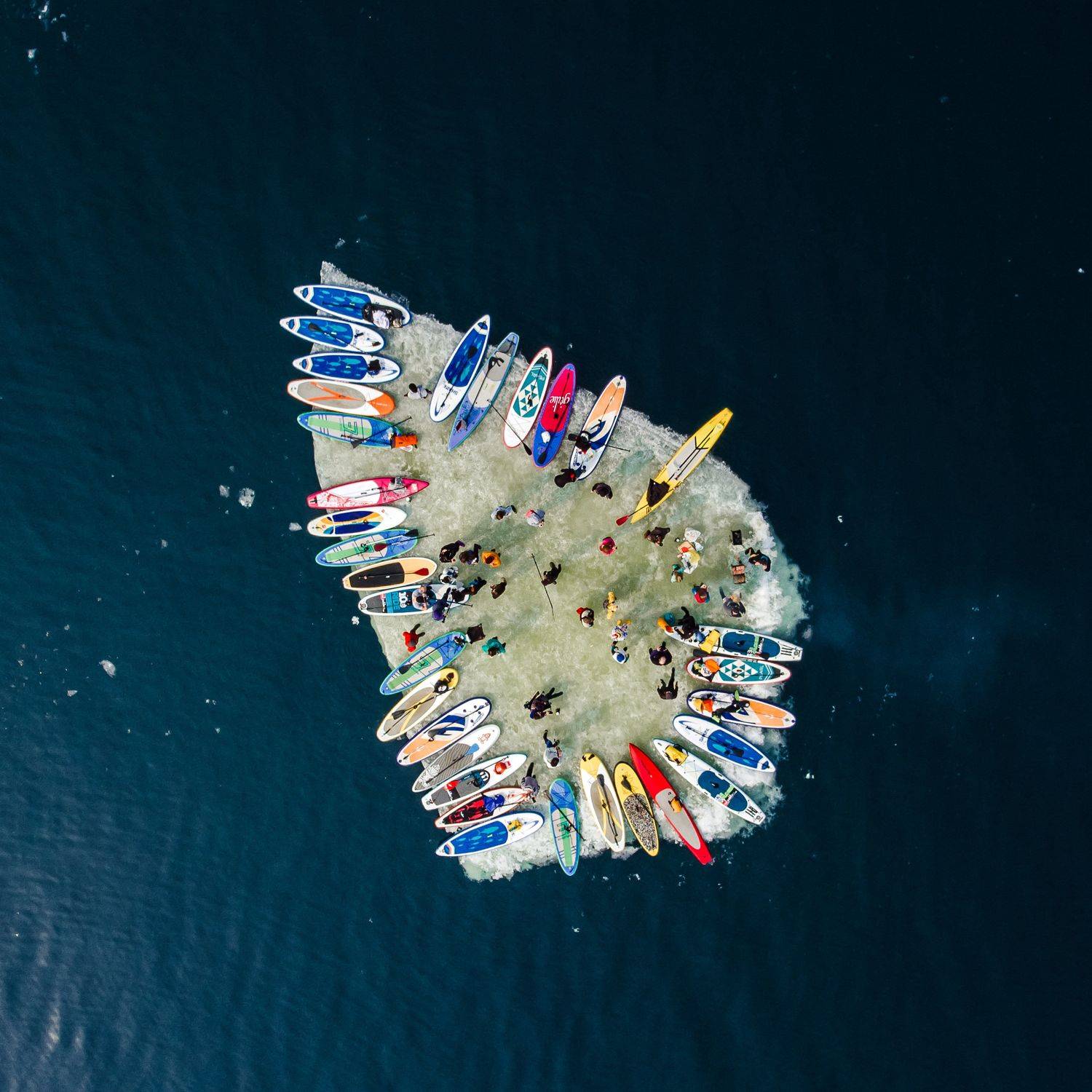 аэросъемка, владивосток, россия, серфинг, льдина, sup, приморье, приморский край, весна, японское море, Антон Блохин