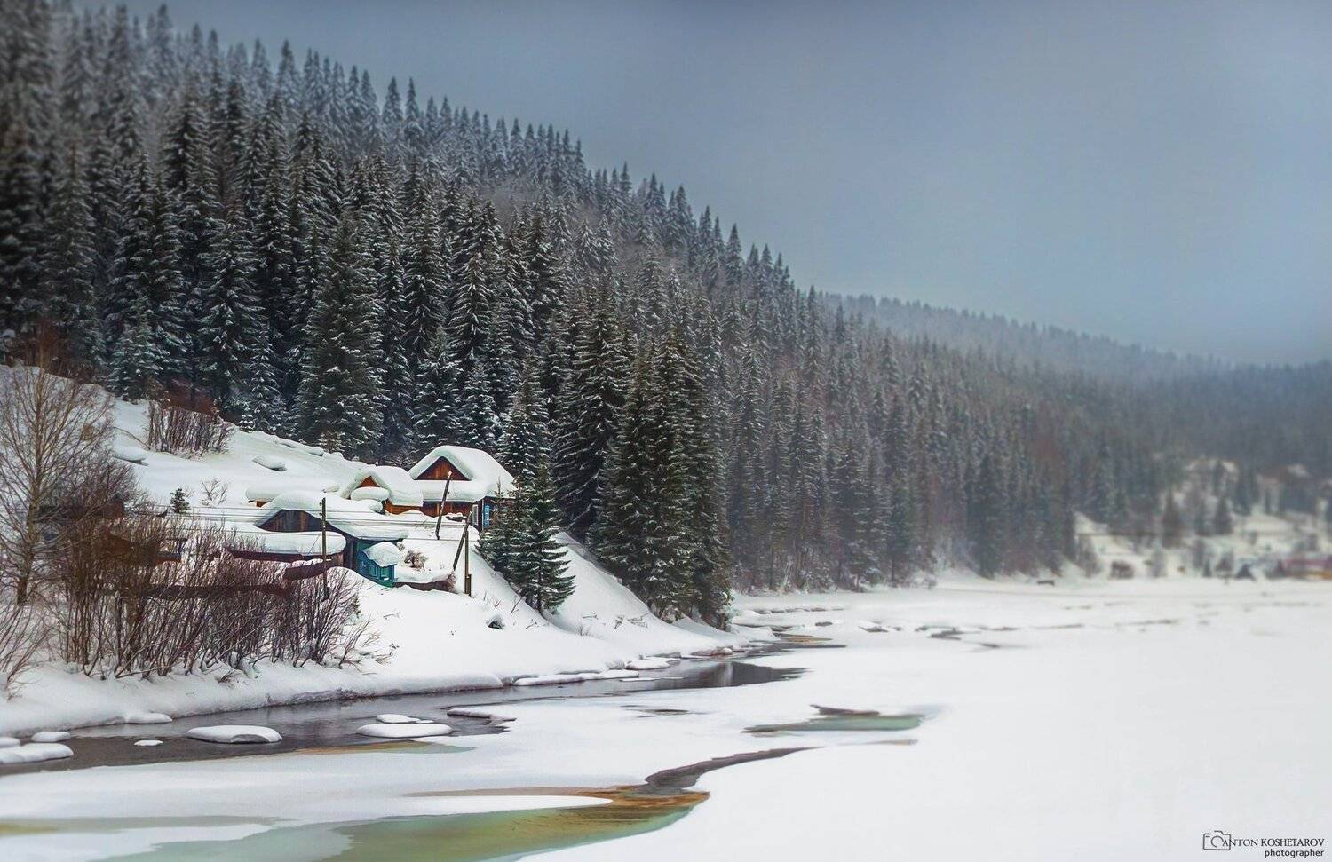 усьва, дом, река, зиа, снег, Антон Кошетаров