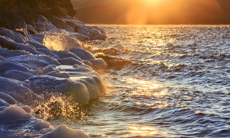 Закатное золото Байкала фото превью