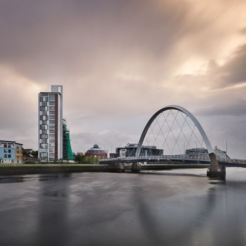 Clyde Arc Bridge and Glasgow Skyline