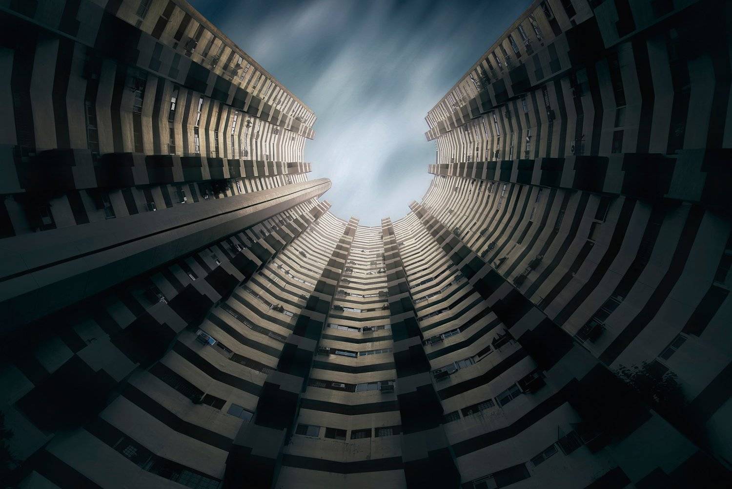 город, архитектура, сингапур, небоскреб, длинная выдержка, look-up, Алексей Ермаков