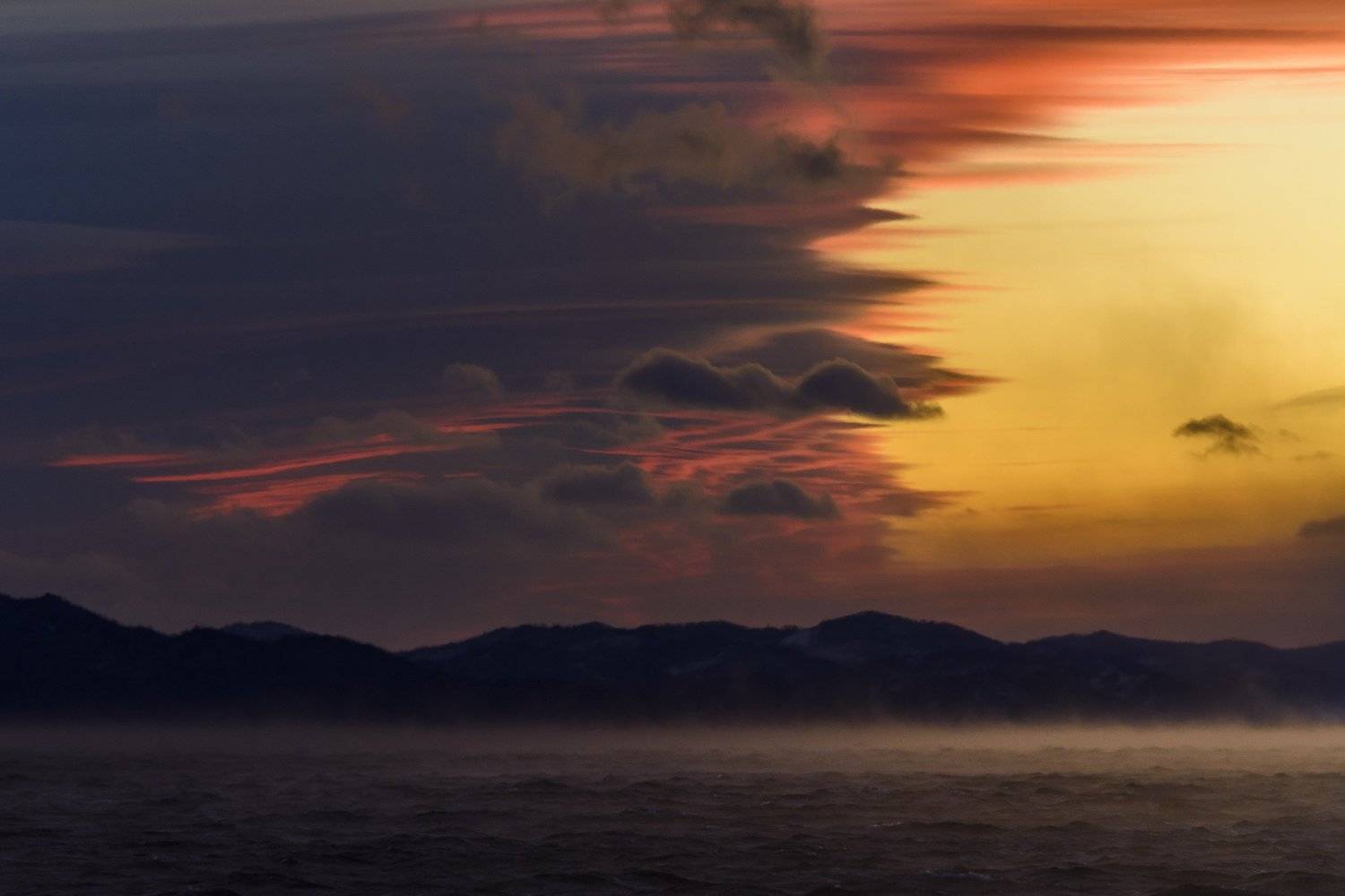 Байкал, закат, вода, лед, горы, Елена Вторушина