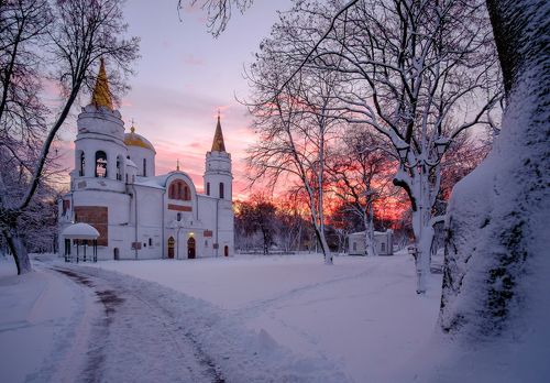 Город после снегопада