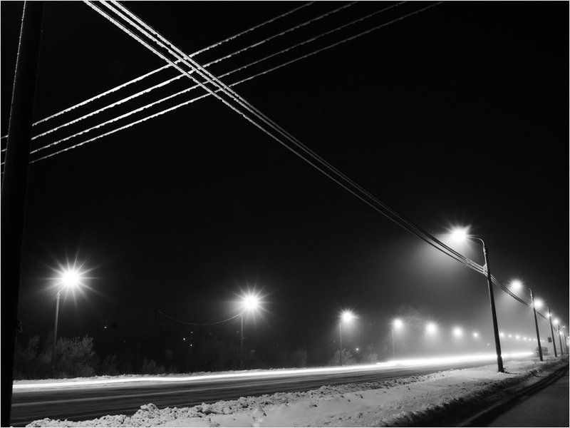 провода, город, вечер Беспроводная фото превью